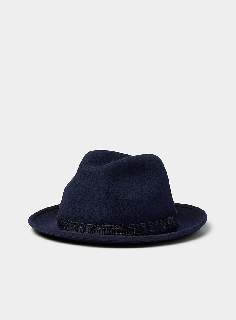Le 31 Blue Textured band fedora for men