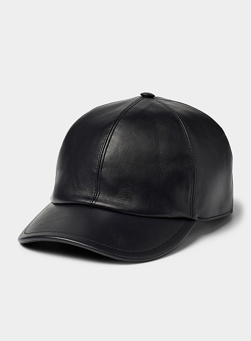 Le 31 Black Leather cap for men