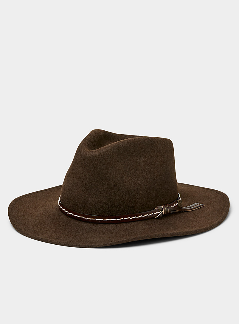 Le 31 Brown Overseamed band cowboy hat for men