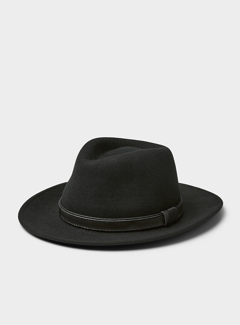 Chapeau Fedora Pliable En Feutre Pour Femme - Large Bord, Noir, Taille Unique (Tour De Tête 56-58 Cm) - 8