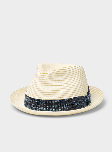 Small-brim paper straw fedora <b>Exclusive collection from Italy</b>