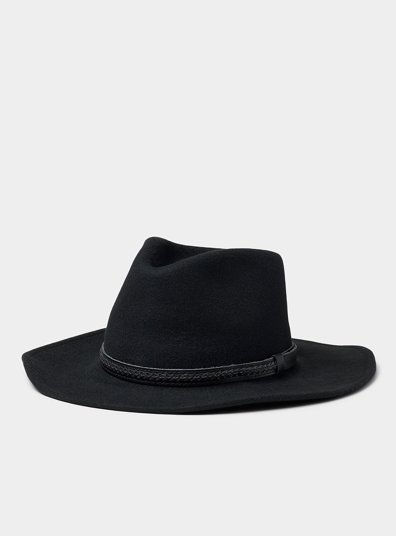 Le 31 - Men's Braided-leather band Fedora Hat