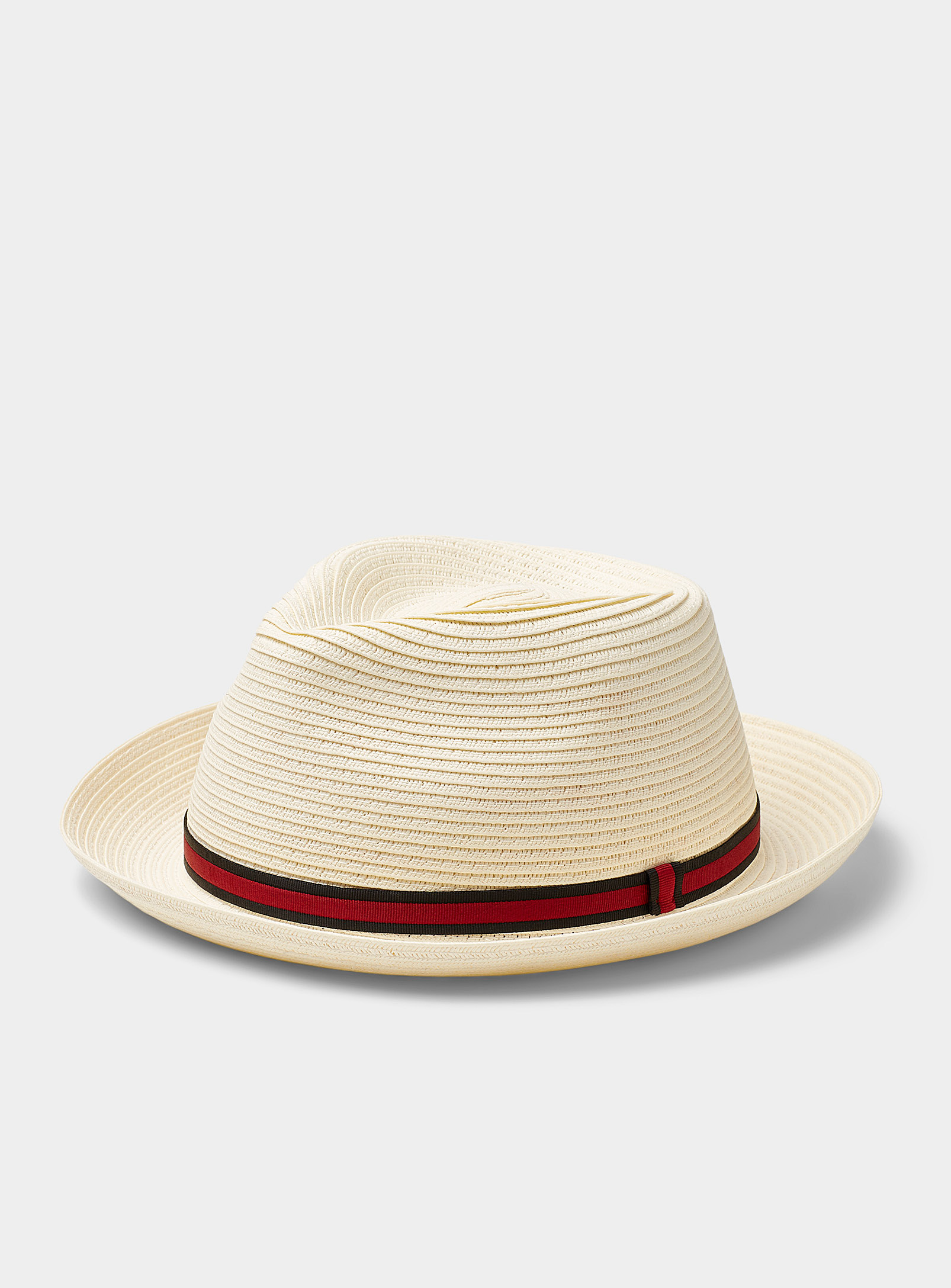 Le 31 - Men's Red-band straw Fedora Hat