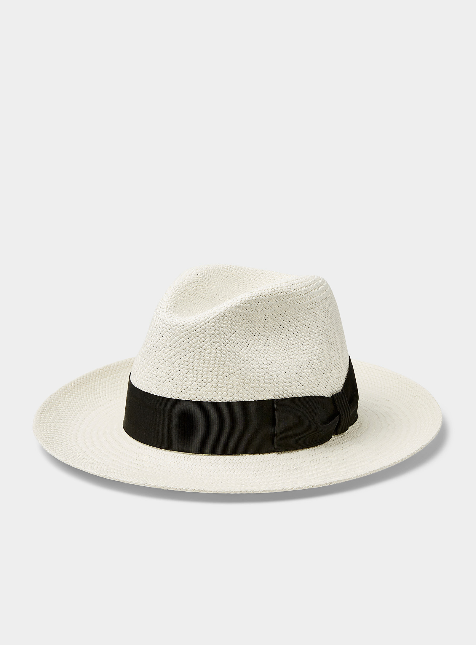 Le 31 Black-band Cream Panama Hat In White
