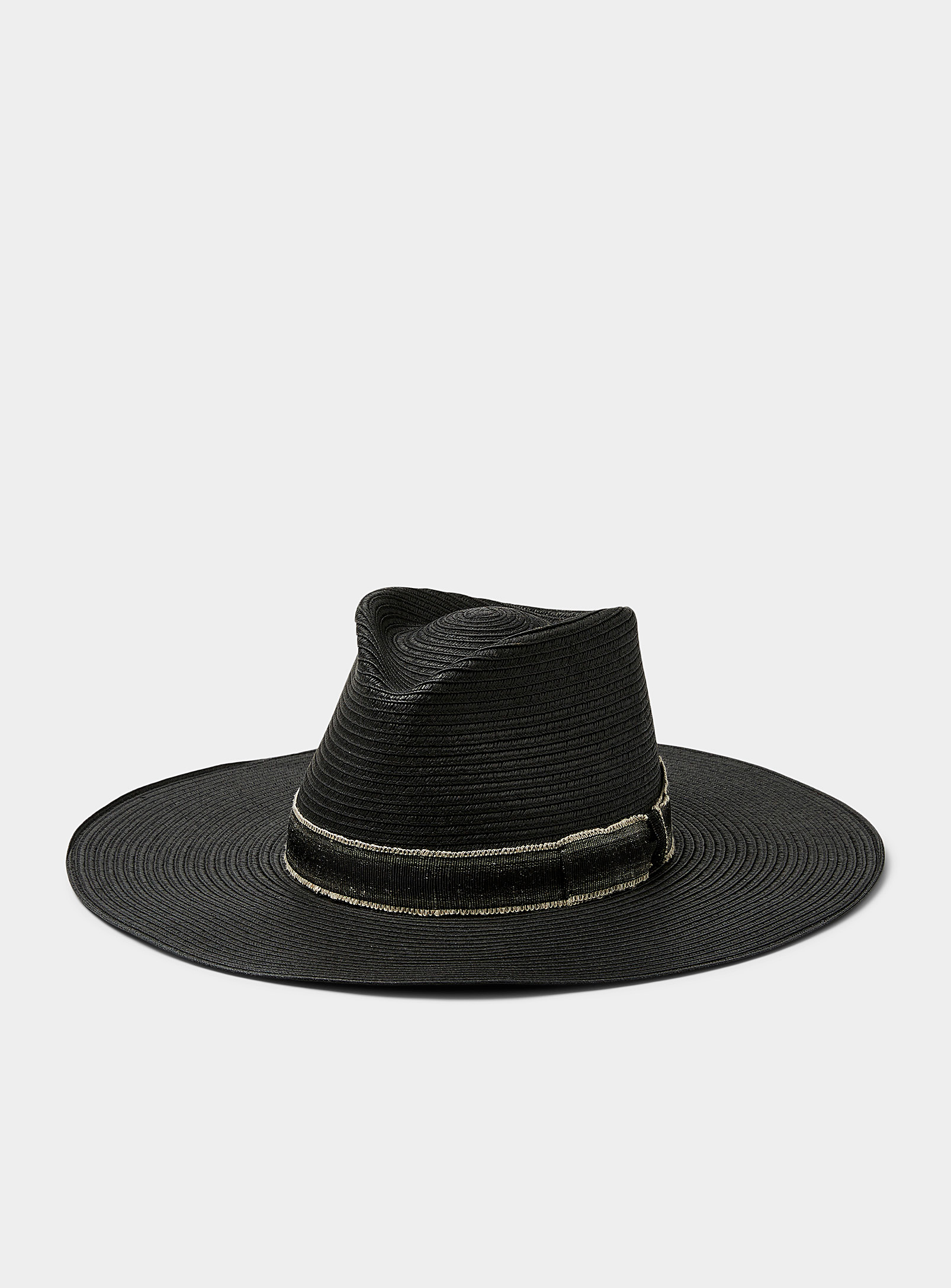 Le 31 Raw-like Band Black Panama Hat