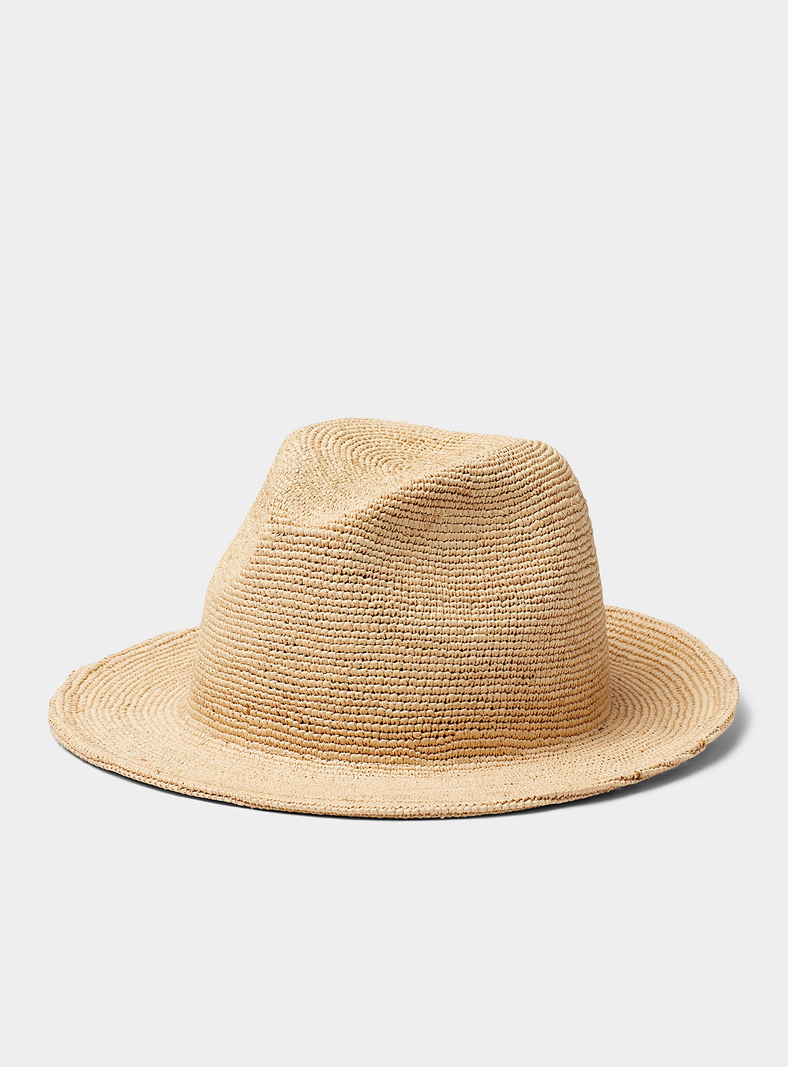 Simons - Women's Natural straw Fedora Hat