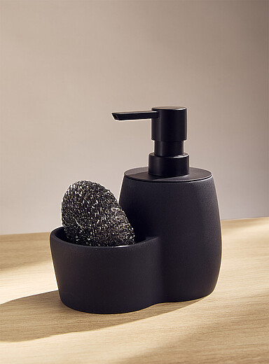Simons Maison: La pompe &agrave; savon c&eacute;ramique mouchet&eacute;e Noir