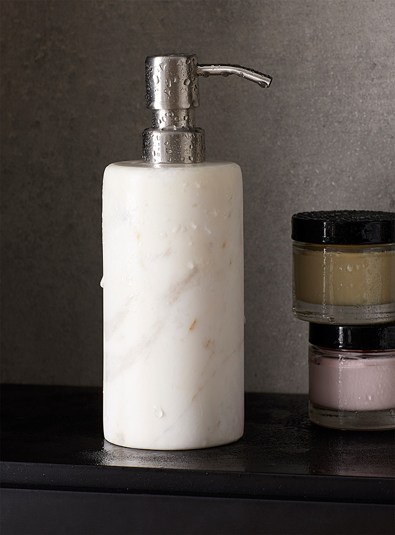 Simons Maison White Genuine marble lotion dispenser