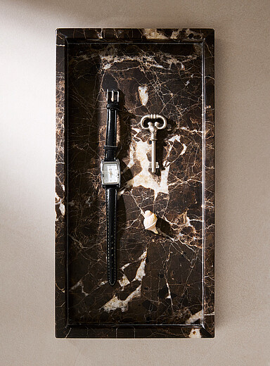 Le plateau rectangulaire marbre v&eacute;ritable