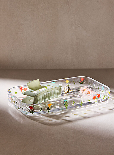 Simons Maison: Le plateau rectangulaire fleurs charmantes Assorti