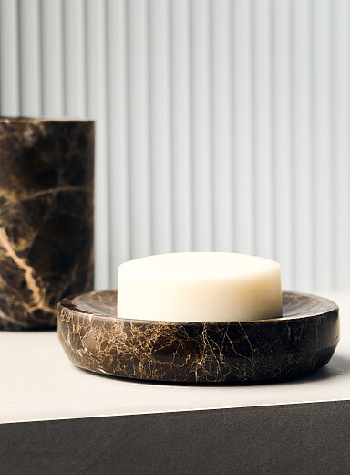 Le porte-savon marbre v&eacute;ritable brun