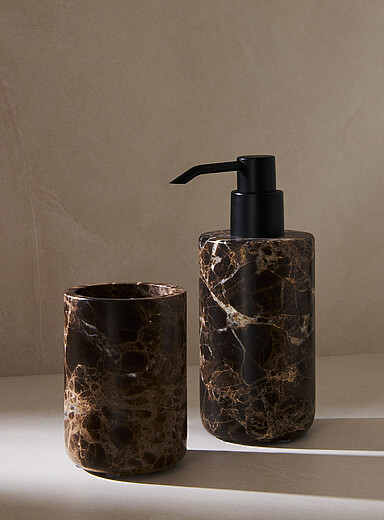 Genuine brown marble accessories