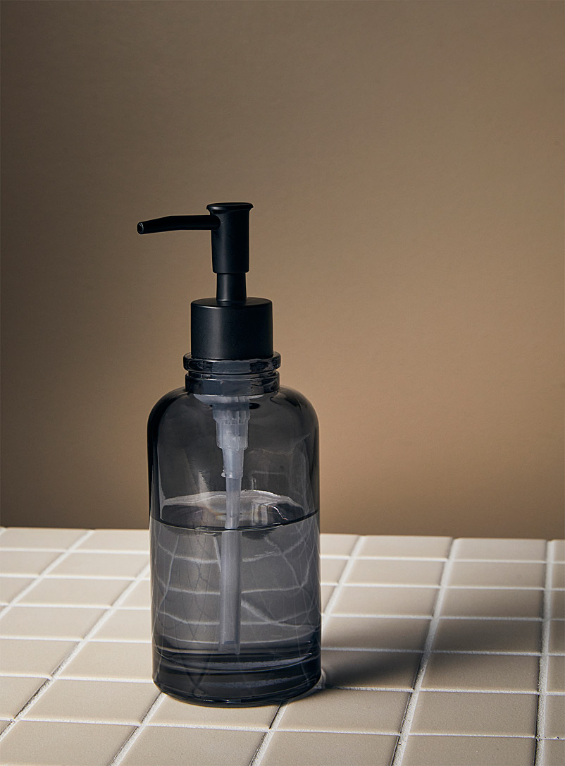 Simons Maison: La pompe à savon en verre gris charbon Charbon