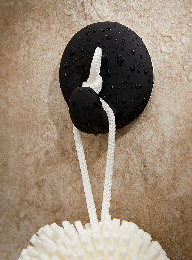 Le crochet adhésif céramique noire, Simons Maison