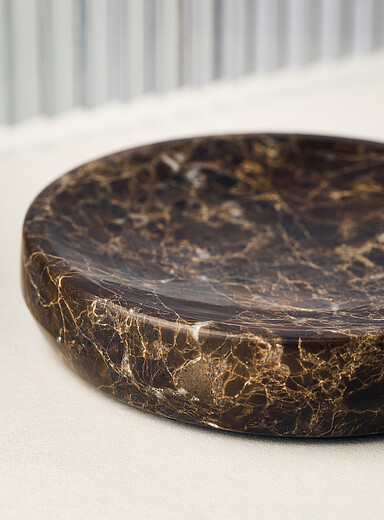Brown genuine marble soapdish