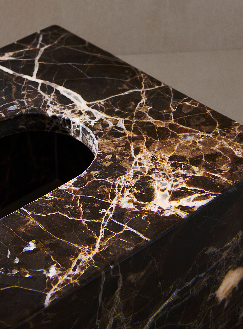 Genuine black marble tissue box cover product image 2