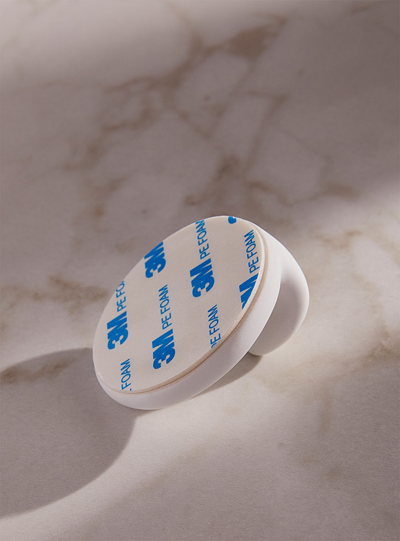 White ceramic adhesive hook product image 2