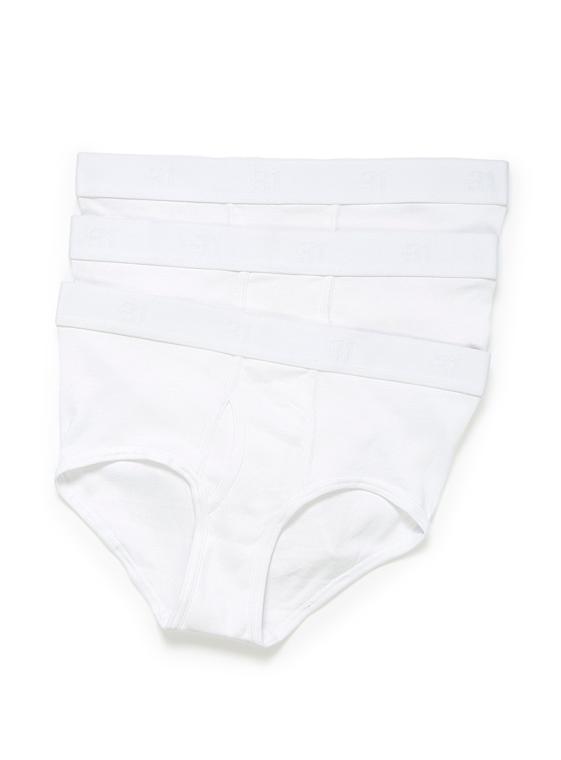 Solid organic cotton briefs 3-pack | Le 31 | Shop Men's Underwear Multi ...