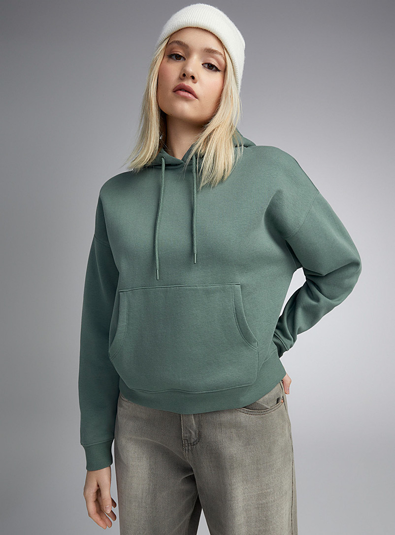 Twik Green Fleece hoodie for women