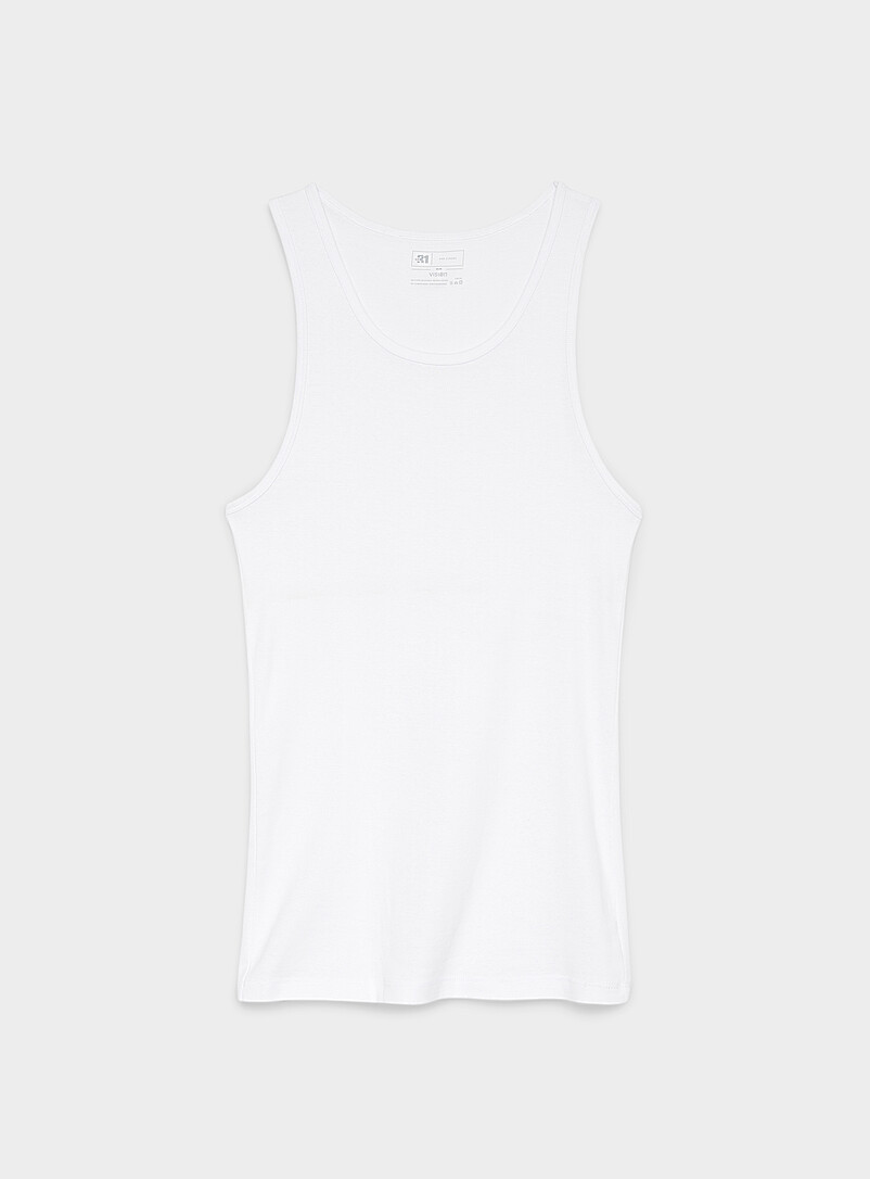 Le 31: Les camisoles sous-v&ecirc;tements c&ocirc;tel&eacute;es unies Emballage de 3 Blanc pour homme