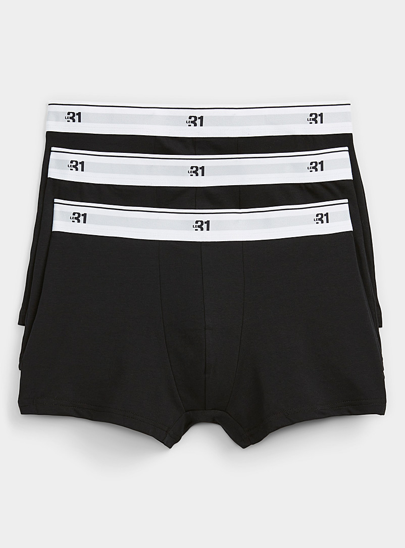 Contrast-waist organic cotton trunks 3-pack, Le 31, Shop Men's Underwear  Multi-Packs Online