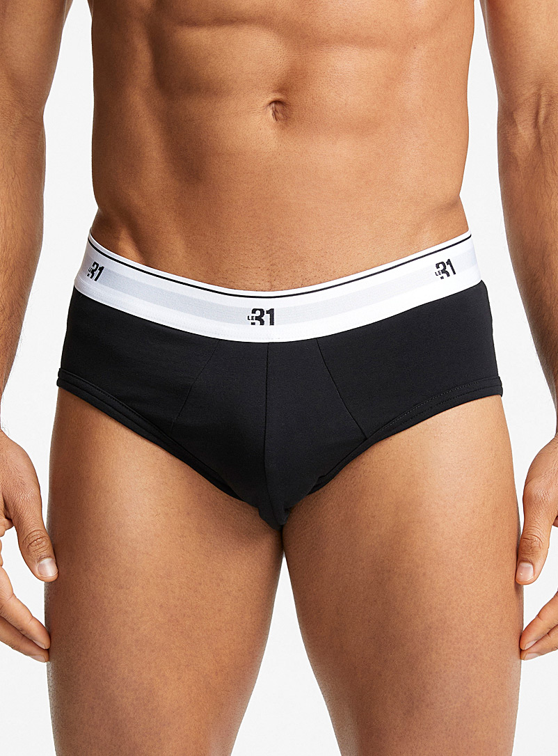 Le 31 White Logo-waist classic briefs Organic cotton 3-pack for men