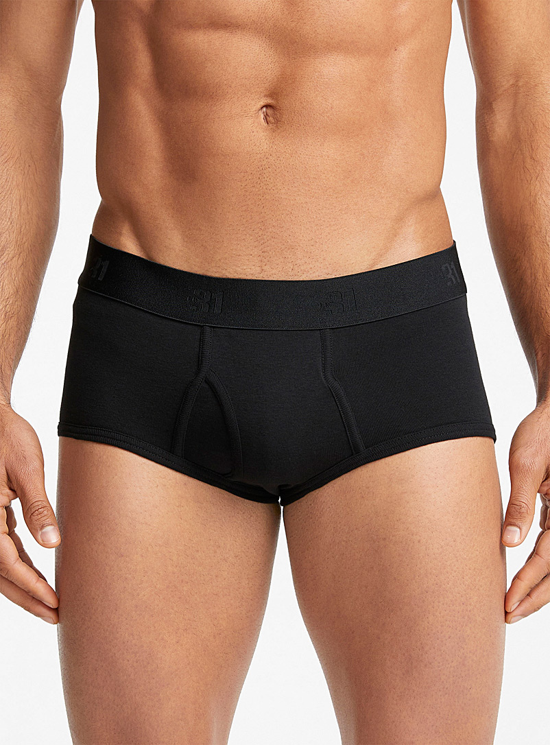 Le 31: Les slips classiques unis Coton biologique Emballage de 3 Noir pour homme
