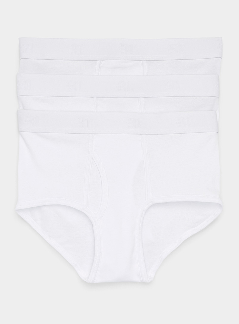 Le 31 White Organic cotton briefs 3-pack for men