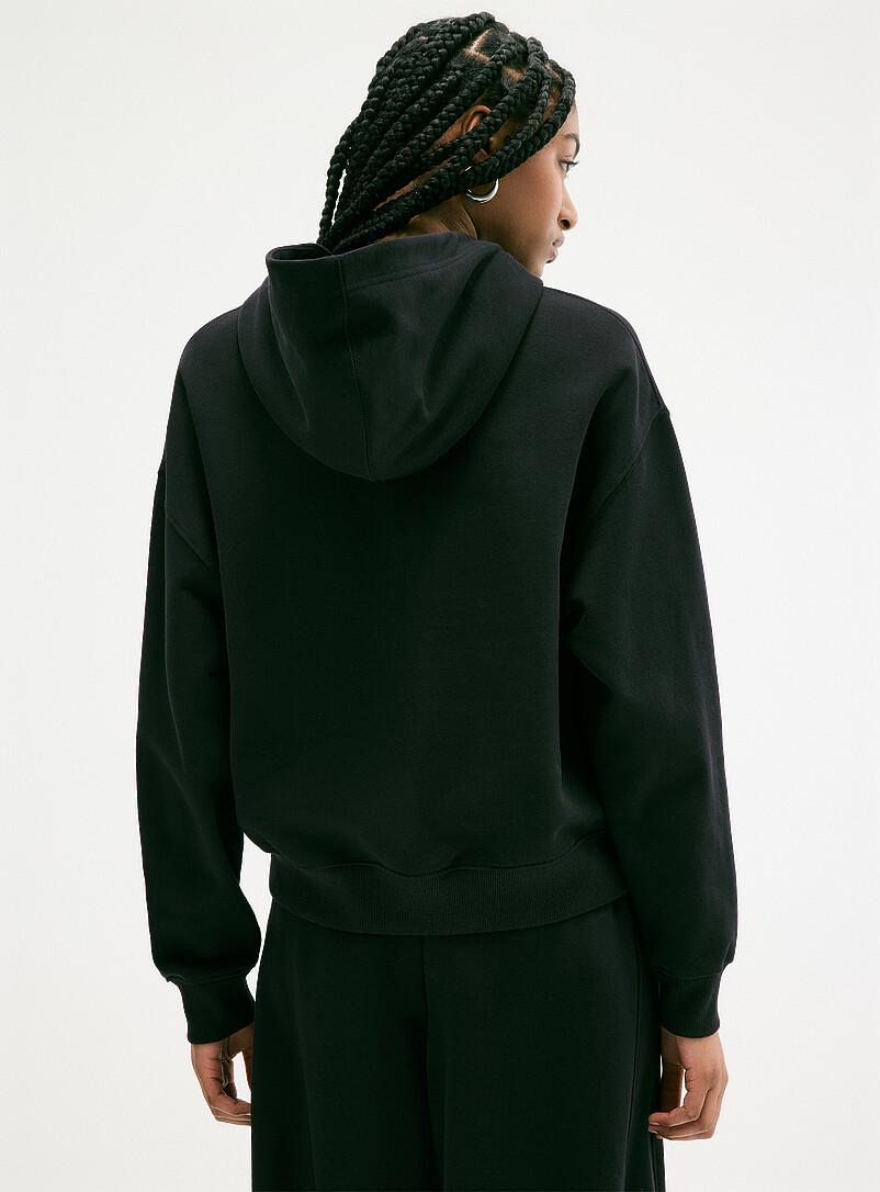 Twik: Le sweat droit &agrave; capuche Vert &agrave; motifs pour femme