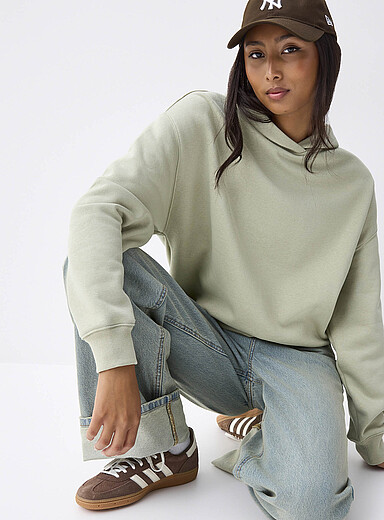 Twik Khaki/Sage/Olive Straight-fit hoodie for women