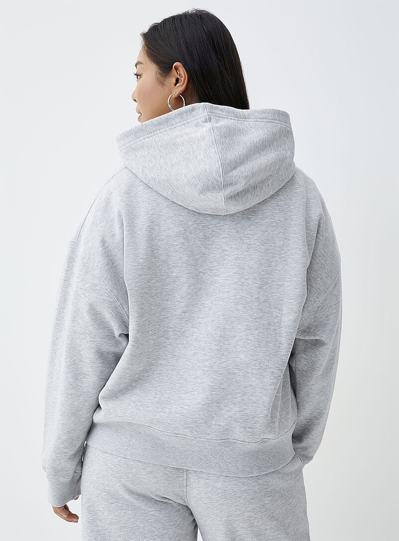 Twik: Le sweat droit &agrave; capuche Vert &agrave; motifs pour femme