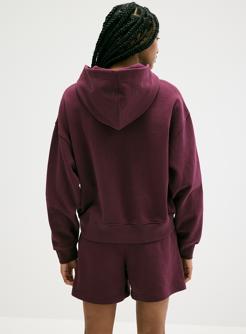 Twik: Le sweat droit &agrave; capuche Vert &agrave; motifs pour femme