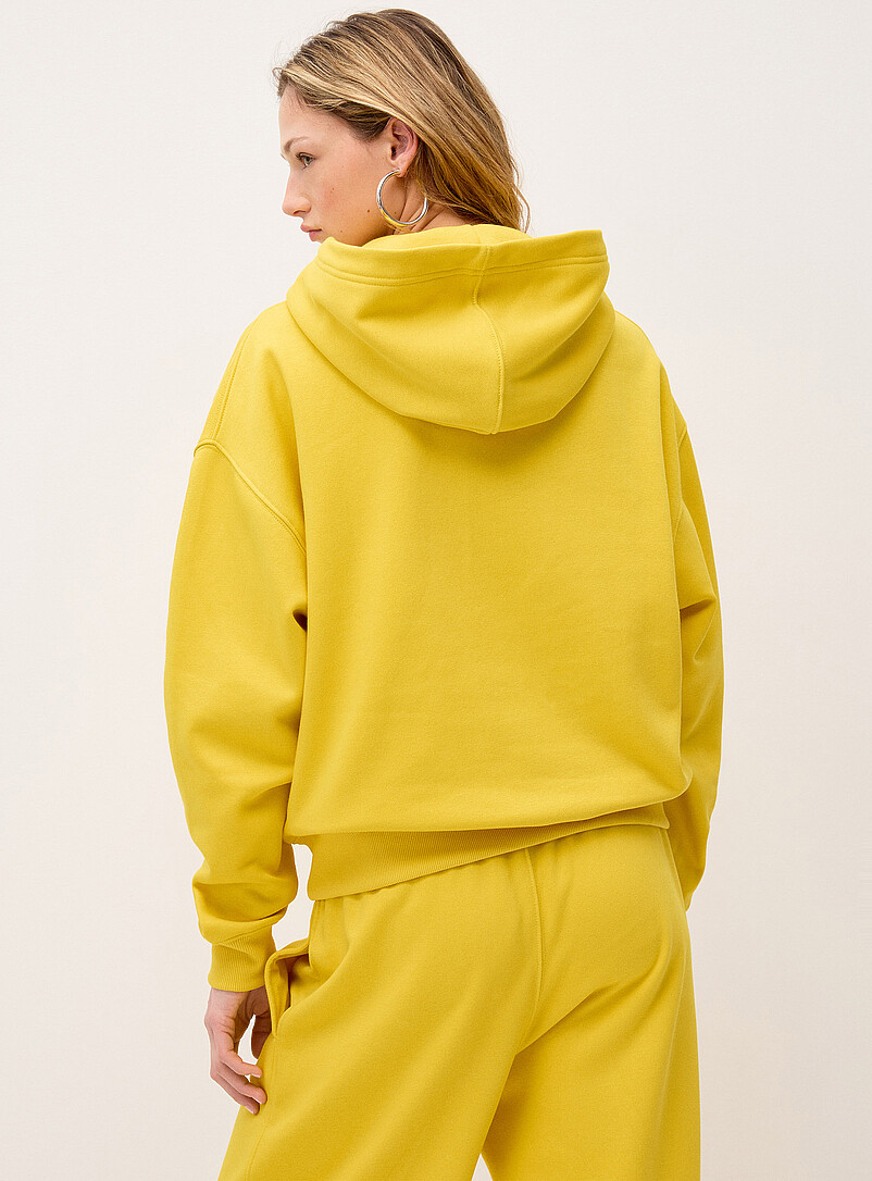 Twik: Le sweat droit &agrave; capuche Vert &agrave; motifs pour femme