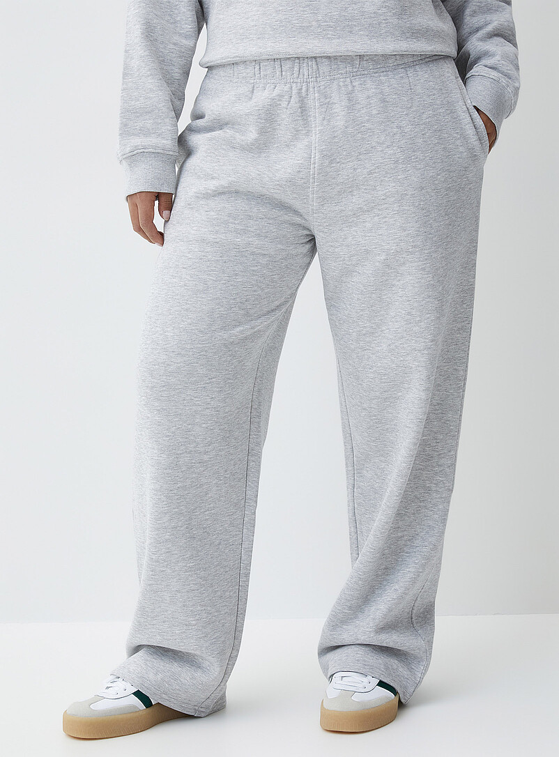 Twik: Le pantalon molleton droit Gris pour femme