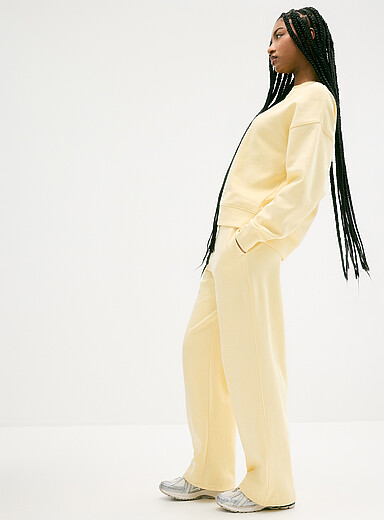 Twik: Le pantalon molleton droit Jaune ma&iuml;s - Vanille pour femme