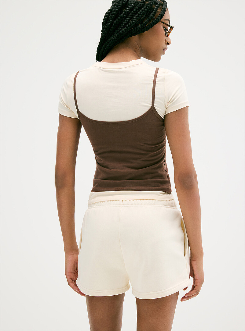 Twik: Le short mini molleton Vert fonc&eacute; pour femme