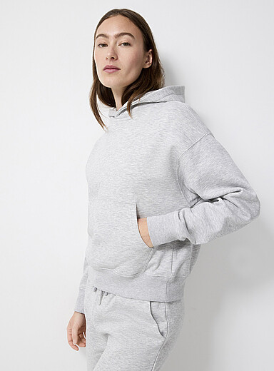Light fleece jersey hoodie