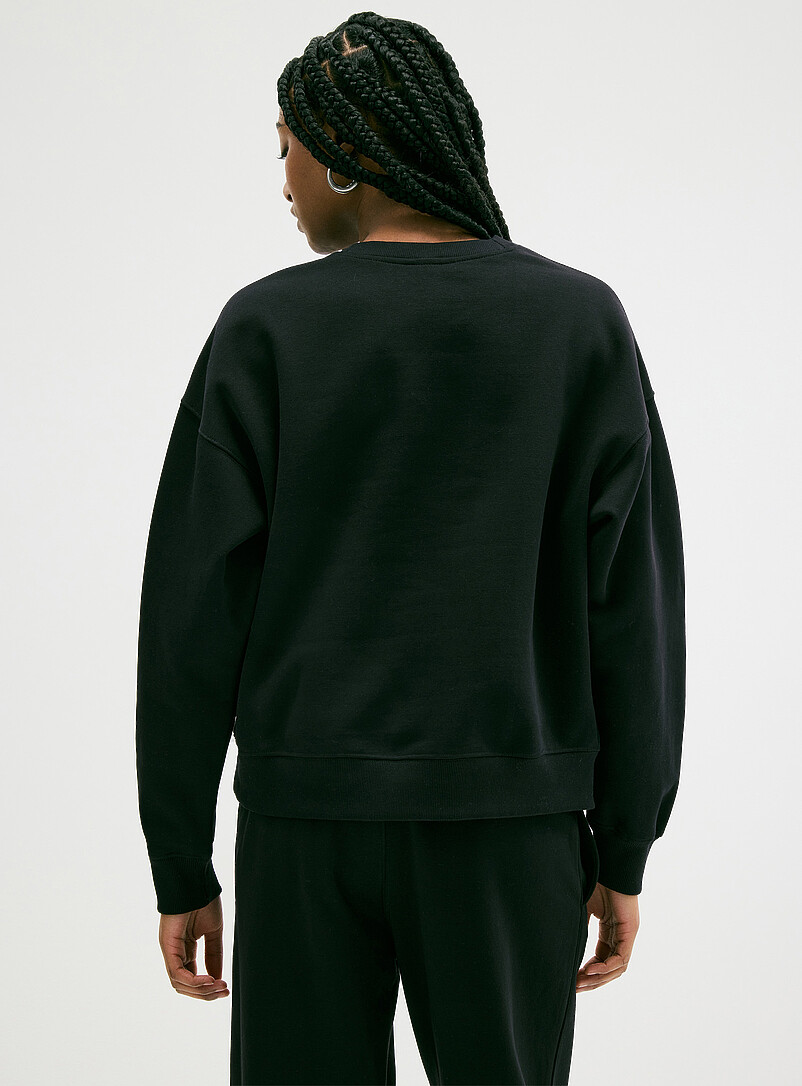 Twik Green Oversized fleece crew-neck sweatshirt for women
