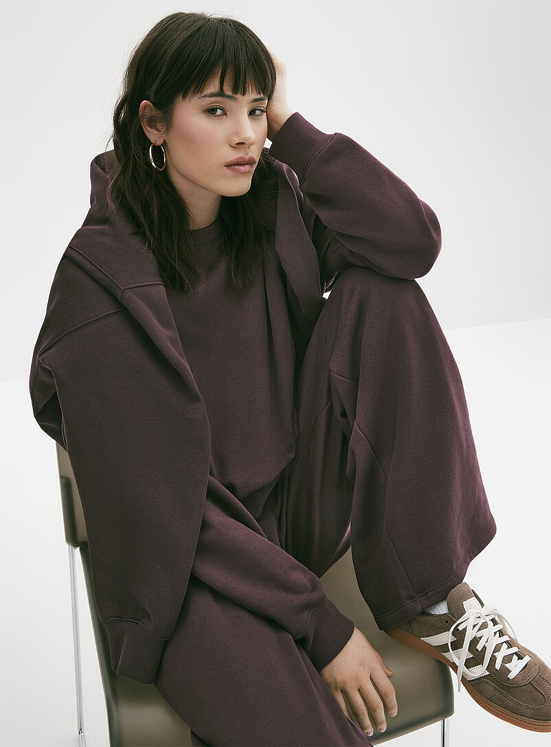 Twik: Le sweat col rond ample molleton Orange pour femme