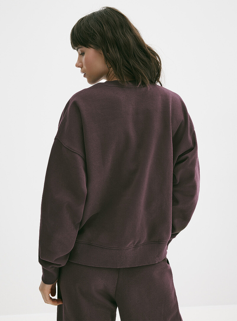 Twik: Le sweat col rond ample molleton Orange pour femme