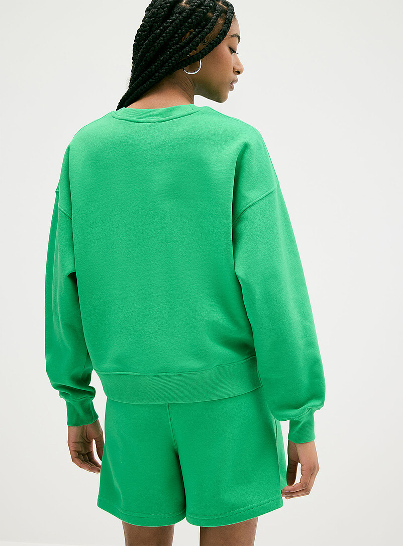 Twik: Le sweat col rond ample molleton Orange pour femme