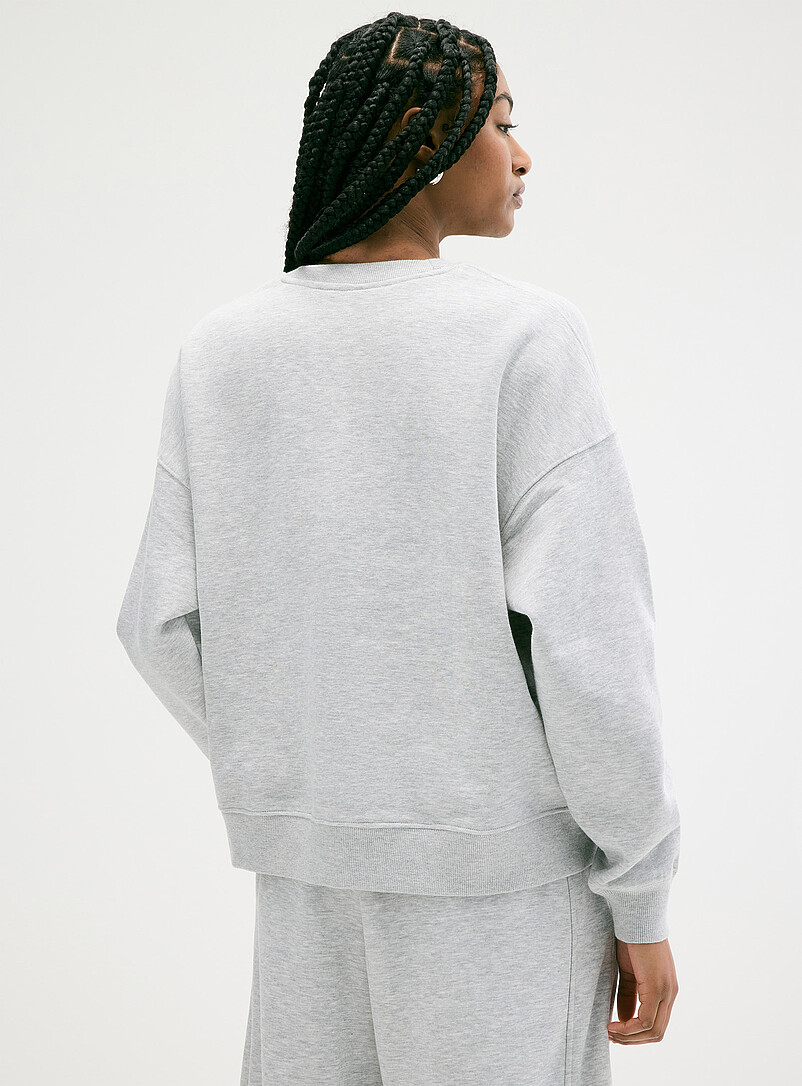 Twik Green Oversized fleece crew-neck sweatshirt for women