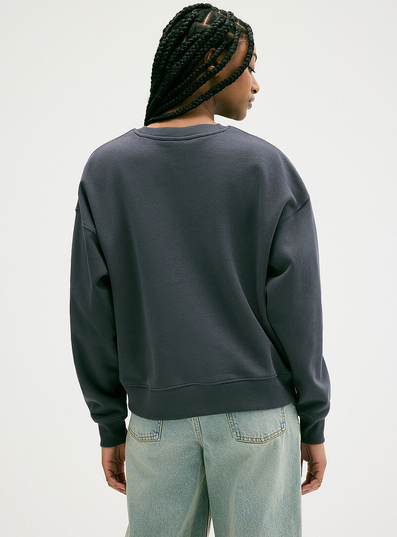 Twik: Le sweat col rond ample molleton Orange pour femme