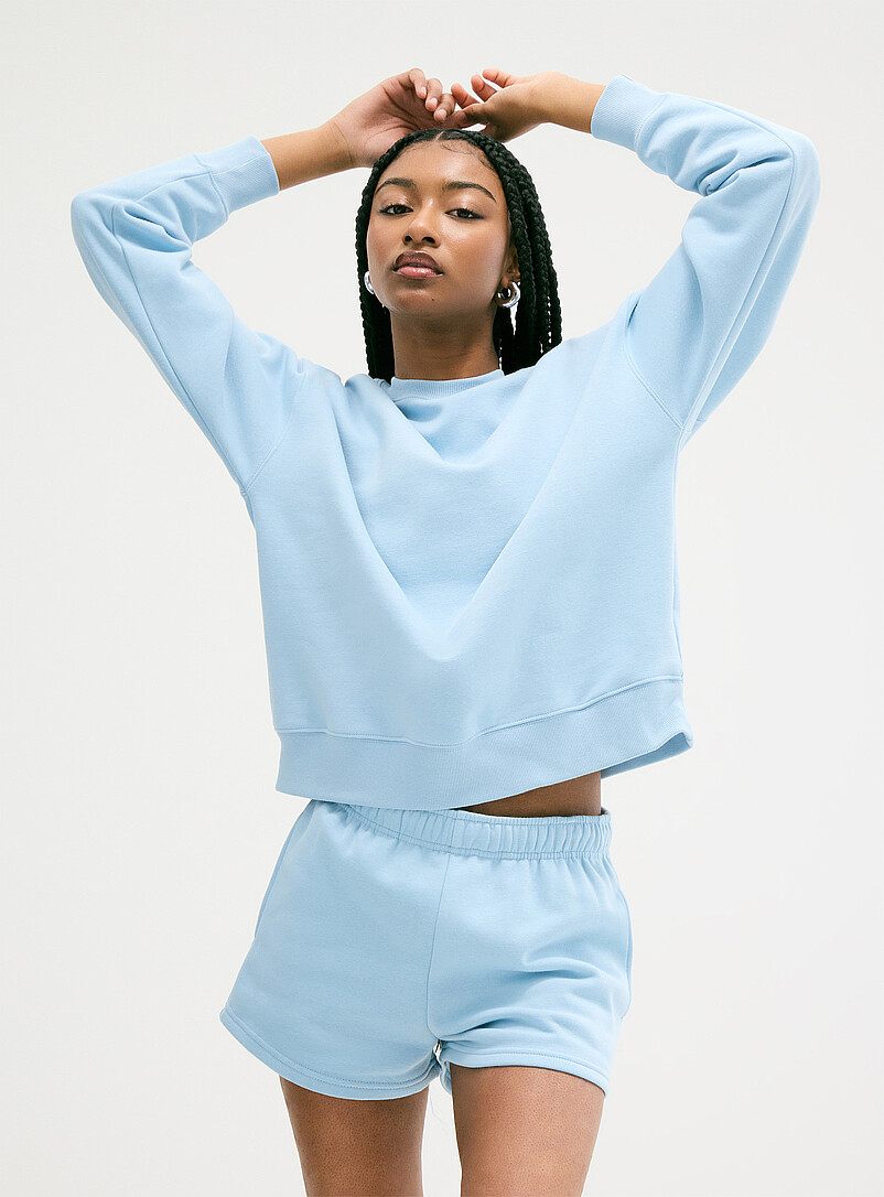 Twik Green Oversized fleece crew-neck sweatshirt for women
