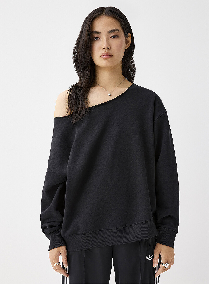 Twik: Le sweat &eacute;paule d&eacute;voil&eacute;e Chocolat - Espresso pour femme