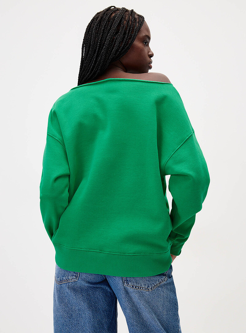 Twik: Le sweat &eacute;paule d&eacute;voil&eacute;e Chocolat - Espresso pour femme