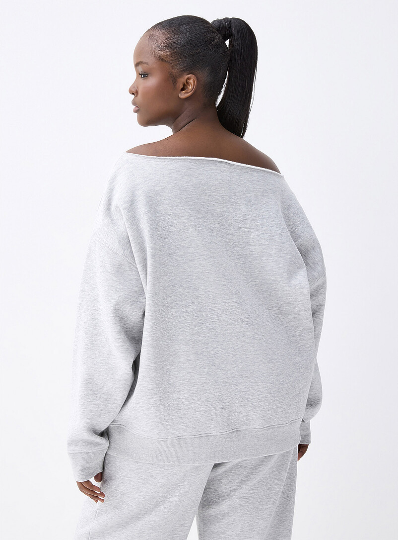 Twik: Le sweat &eacute;paule d&eacute;voil&eacute;e Chocolat - Espresso pour femme