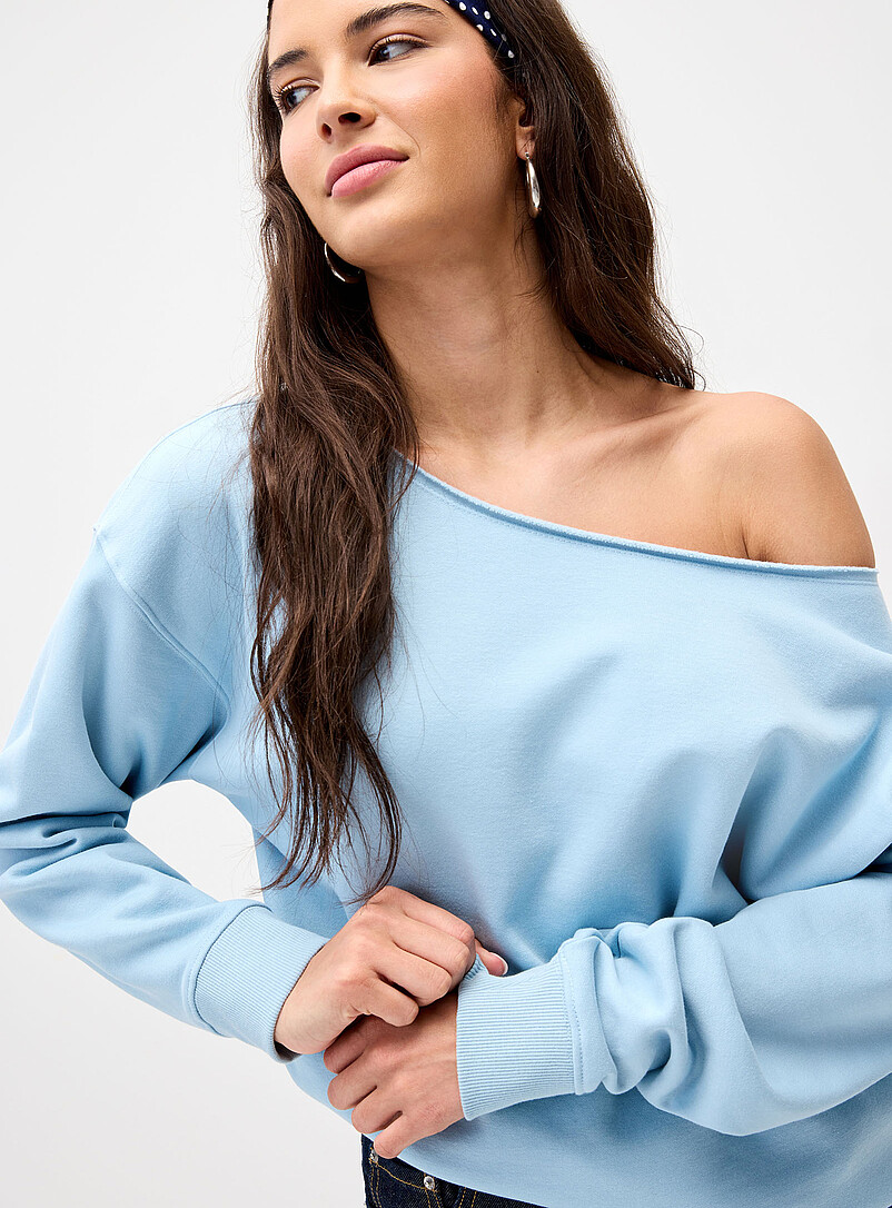 Twik: Le sweat &eacute;paule d&eacute;voil&eacute;e Chocolat - Espresso pour femme