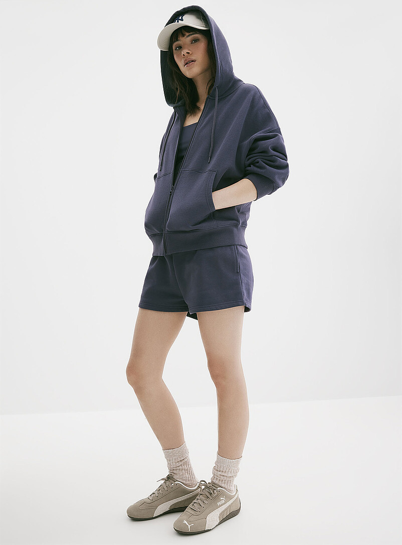 Twik: Le kangourou zipp&eacute; ample molleton Bleu p&acirc;le - Bleu ciel pour femme