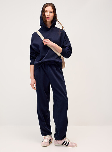 Twik: Le jogger ample molleton uni Bleu royal - Saphir pour femme